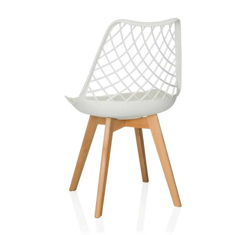 hjh LIVING Schalenstuhl Stuhl Esszimmerstuhl weiß Kunststoff Massivholz - 4064323107170