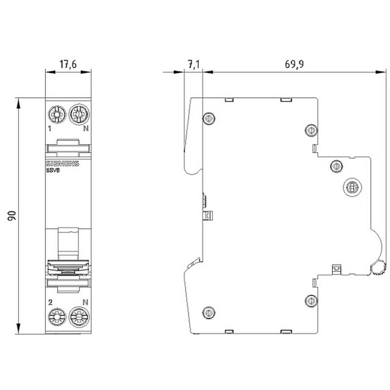 Siemens 5SV60167MC10 5SV6016-7MC10 Brandschutzschalter 2polig 10 A Schalter - 4001869582245