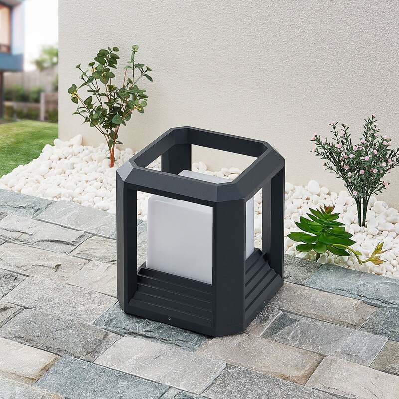 Lucande LED Sockelleuchte Gartenleuchte Serenella anthrazit 27cm IP65 995Lumen - 4251096583021
