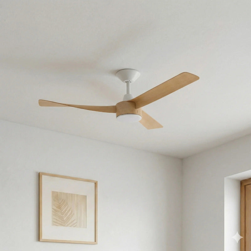 Lucande Deckenventilator Airona LED Ventilator dimmbar leise Eiche weiß 95x95cm - 4255830911781