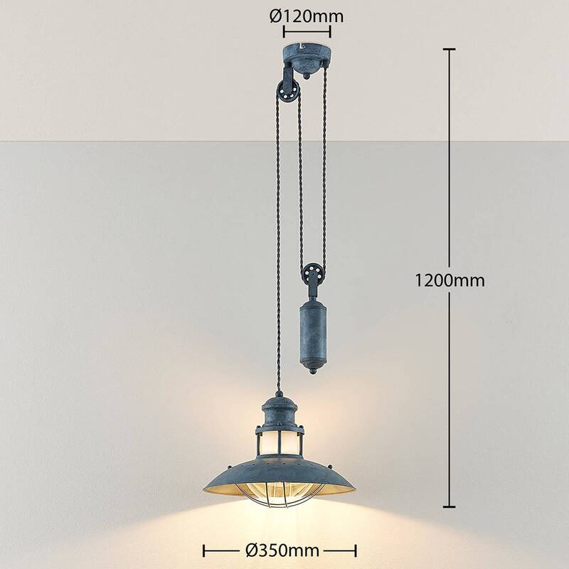 Lindby Louisanne Hängeleuchte Deckenlampe Pendelleuchte Lampe 1-fl E27 betongrau - 4251096532791