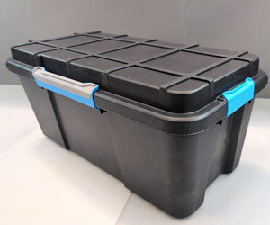 B-Ware KIS Aufbewahrungsbox Kunststoff stapelbar 80l Grau-Blau Schwarz 780x350mm 1 St.