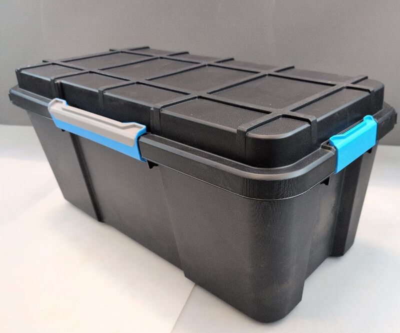 KIS Aufbewahrungsbox Kunststoff stapelbar 80l Grau-Blau Schwarz 780x350mm 1 St. - 8013183032555