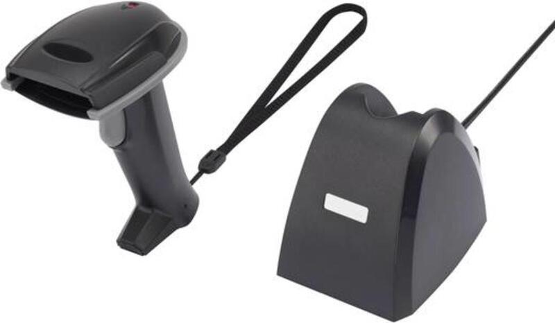 Riotec iCR6307ABU 1D Wireless Barcode-Scanner LED Schwarz Hand-Scanner USB Scan - 4016138940473