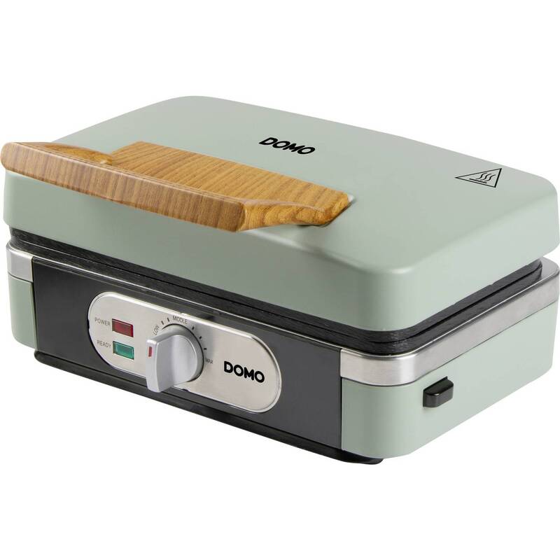 DOMO Sandwich-Waffle-Grill 3-in-1 Waffeleisen Salbei-Grün 1100 W kompakt - 5411397168504