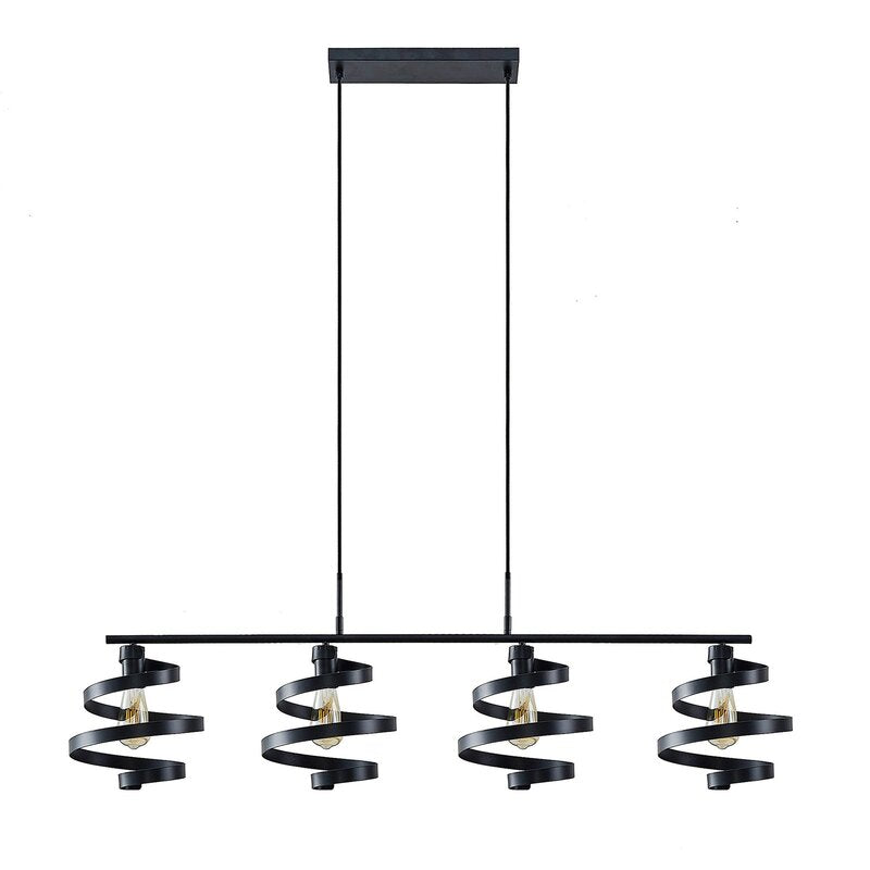 Lindby Colten Hängeleuchte Pendelleuchte Deckenlampe Lampe 4-flammig schwarz823 - 4251911730951