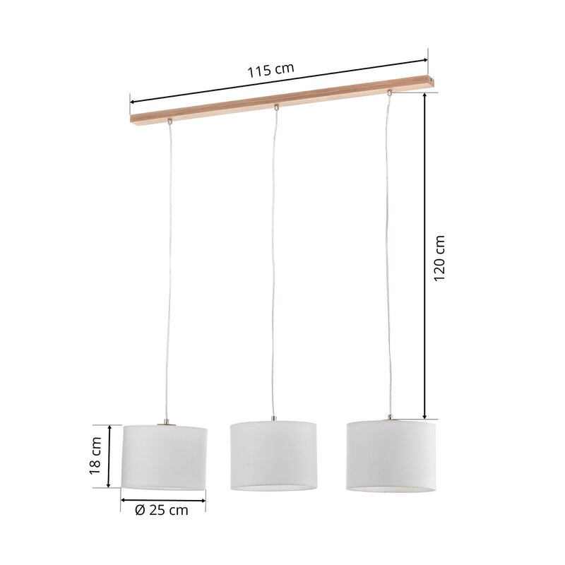 Euluna Hängeleuchte Corralee  Deckenlampe Pendelleuchte Leuchte weiß dreiflam757 - 5907642763810