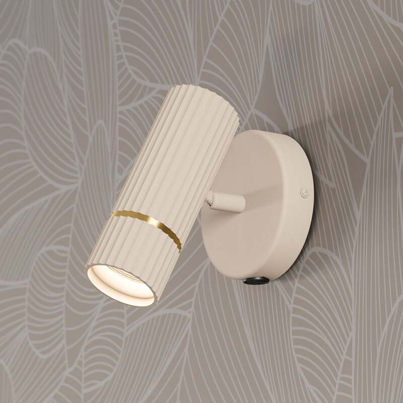 Eglo Wandstrahler Caminia LED Wandleuchte Strahler Lampe beige messing 16cm - 9008606312504
