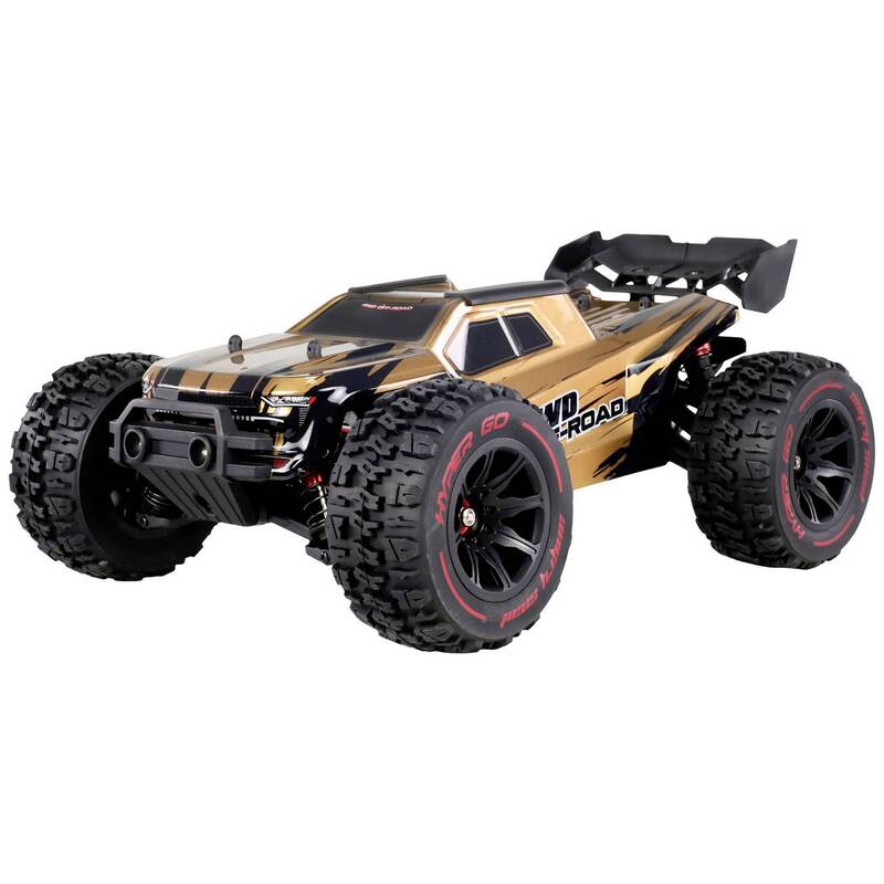 Amewi Hyper GO 1:14 RC Truggy Brushless 4WD 55km/h RtR Schwarz Gold Monstertruck - 4262408972990