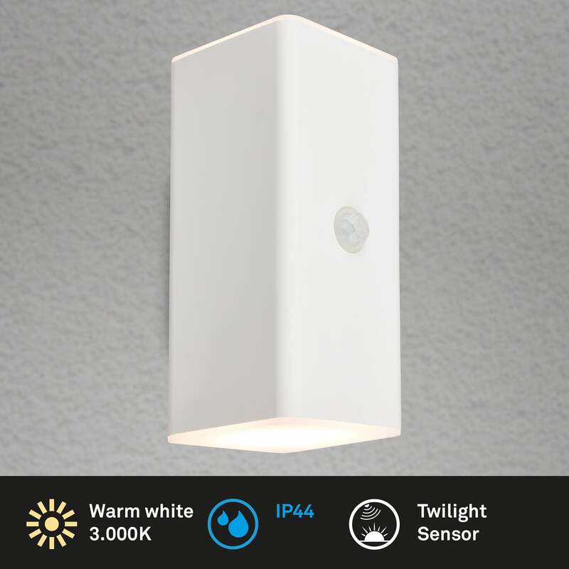 Briloner LED-Akku-Außenwandleuchte 3788016 weiß mit Sensor up/down IP44 - 4002707447382