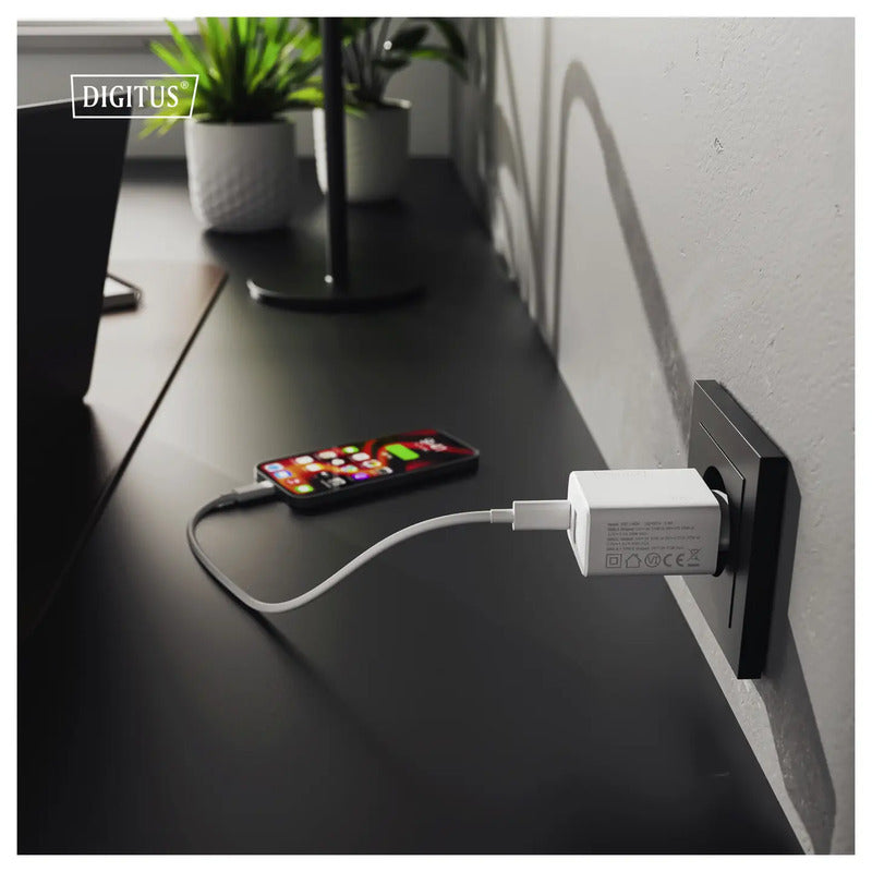 Digitus USB Ladegerät DA-10300 20W 1x USB-A 1x USB-C Ladegerät weiß kompakt - 4016032505808