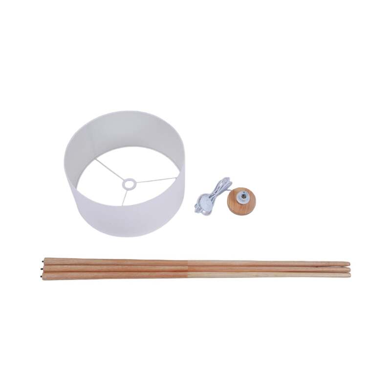 Lindby Stehleuchte Charlia LED Lampe Holz weiß 150cm Stehlampe Leuchte 50cm - 4251096516302