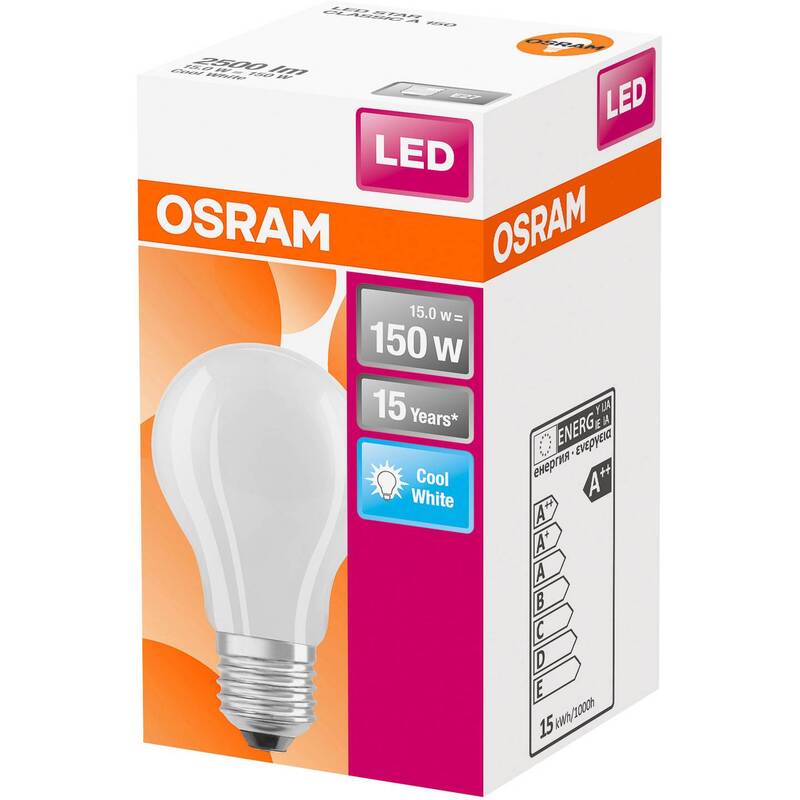 OSRAM HOMELIGHTING LED Lampe E27 Glühlampenform 17W Kaltweiß 4000K Ø70mm 118mm - 4058075305038