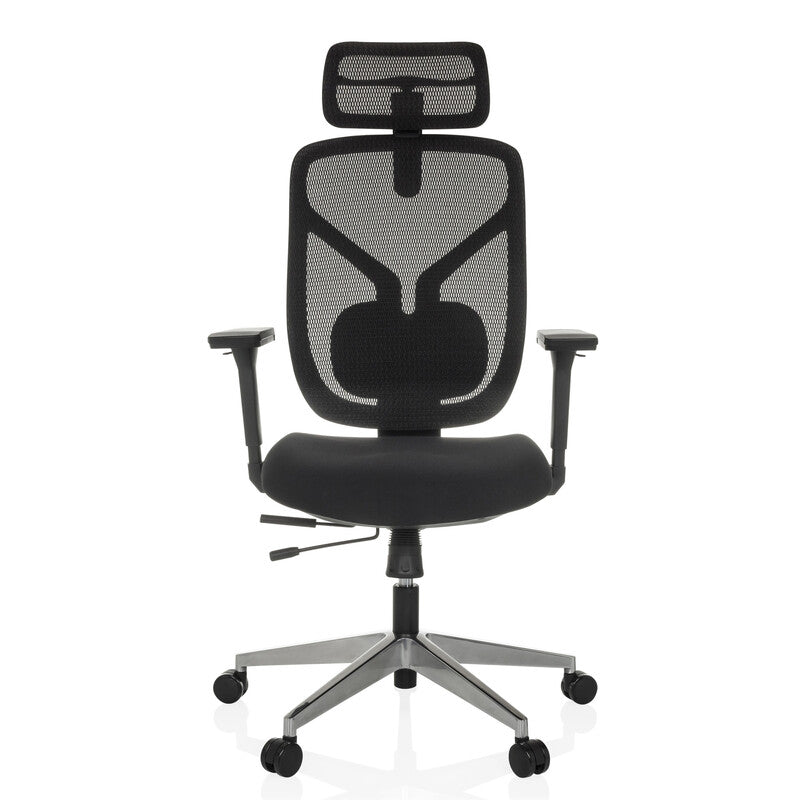 hjh OFFICE Bürostuhl CASSILIS B schwarz Netzstoff Kopfstütze Lordosenstütze - 4064323039020
