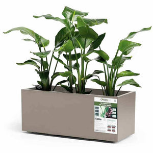 B-Ware euro3plast Greener KEBE 3154.G9 Pflanzkasten Kunststoff Taupe Blumentopf Blumen