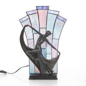 B-Ware Artistar Tischleuchte Flamina im Tiffany-Stil Schreibtischlampe Bürotischleuchte