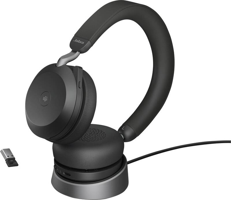 Jabra Evolve2 Telefon Over Ear Headset Kopfhörer Bluetooth kabelgebunden Schwarz - 5706991024326