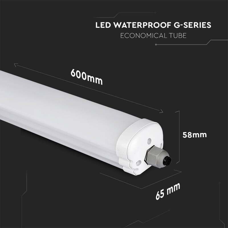 V-TAC VT-6076 LED-Feuchtraumleuchte LED-Röhre Neutralweiß Weiß 18 W EEK E 4STÜCK - 3800170210059