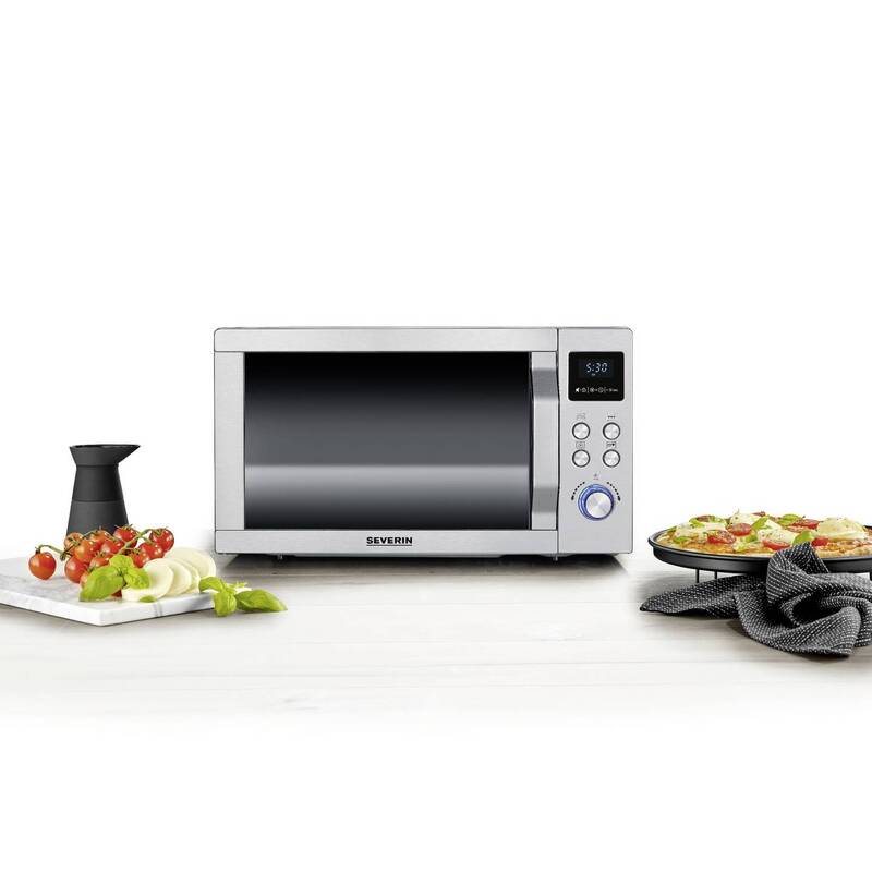 Severin Mikrowelle Edelstahl MW 7774 Grillfunktion Pizzafunktion Heißluft 25l - 4008146041273