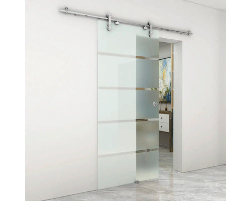 Pertura Tür Schiebetür Glas Neta Komplettset 4 Streifen farblos Tildra Griff - 4306517972530