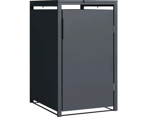 Konsta Mülltonnenbox anthrazit 240l Stahl Gartenbox Abdeckung 68x80x116cm robust - 4306516693559