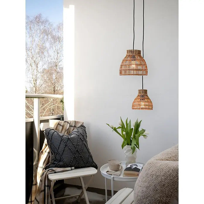 PR Home Hängeleuchte Sarah LED Pendelleuchte dimmbar Rattan schwarz 18cm IP44 - 7330976110179