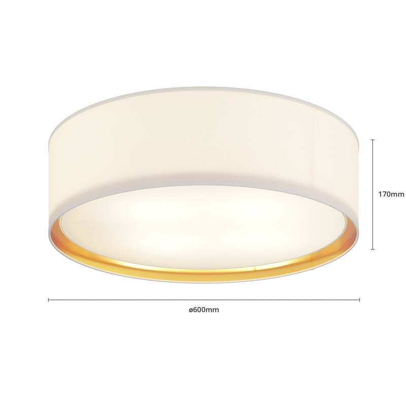 TK-LightingDeckenleuchte Bilbao LED Lampe dimmbar weiß gold Ø60cm 17cm Höhe - 5901780534332