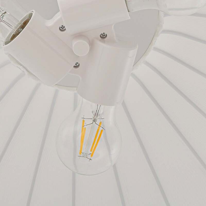 Lindby Hängeleuchte Pendelampe Helin weiß Textil Ø 70 cm 3 x E27 LED Leuchte - 4255830905124