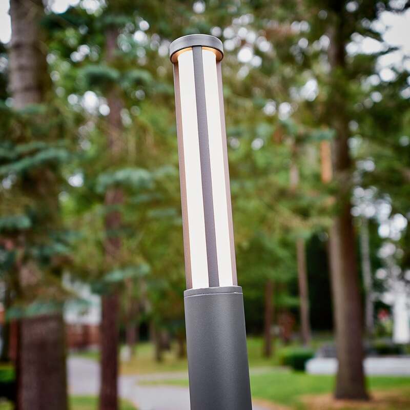 Lucande Außenleuchte Gartenleuchte Sidny LED Pollerleuchte anthrazit 220cm IP54 - 4251096547566
