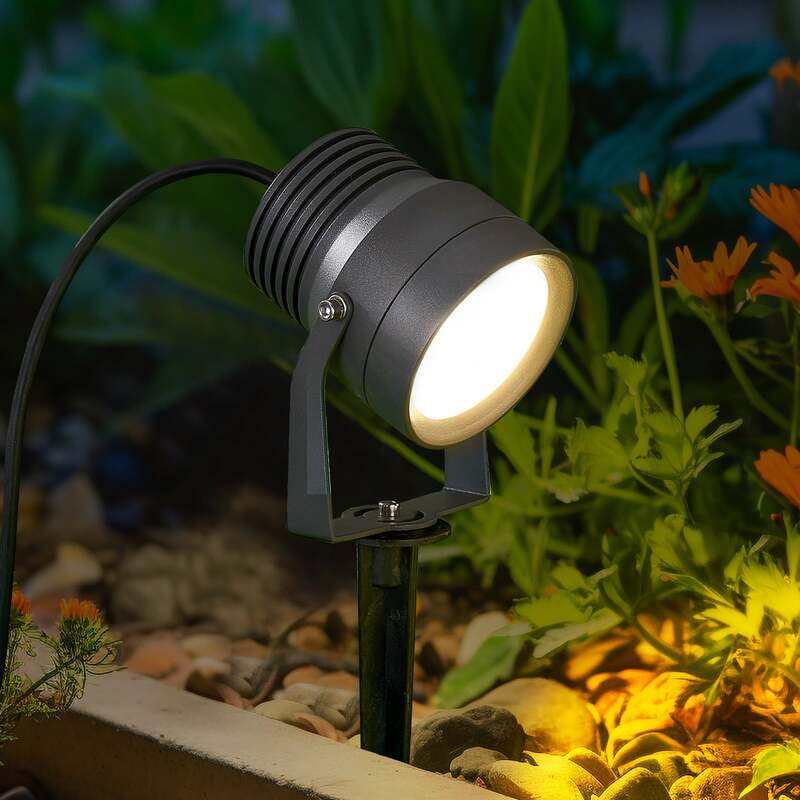 Lucande Außenstrahler Außenleuchte Irina LED warmweiß 2m Kabel Leuchte Lampe - 4251096538021