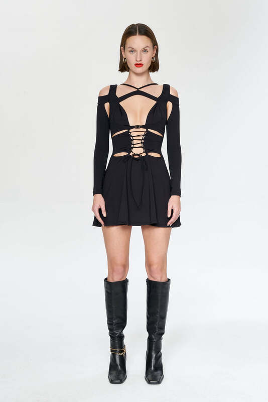 IAMNOTBASIC Blanca Kleid Dress Schwarz Größe M - 8682521049533