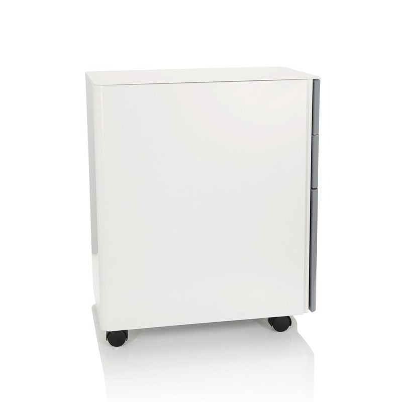 hjh OFFICE Rollcontainer Container Schublade Metall weiß grau Hängeregistratur - 4064323002239