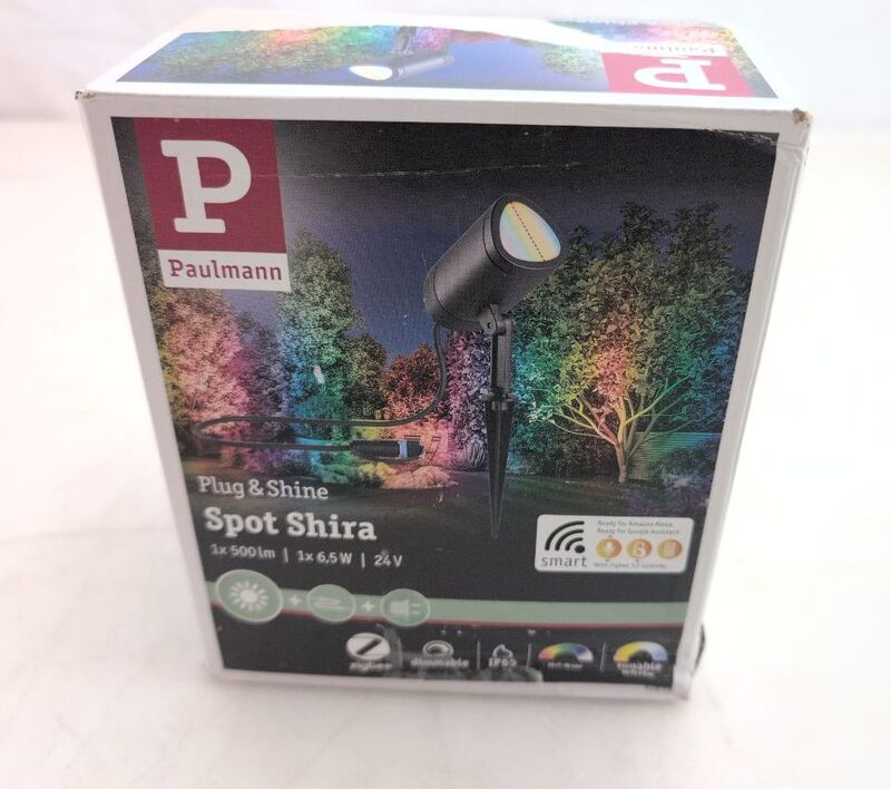 Paulmann Erdspießspot Shira RGBW LED Gartenleuchte dimmbar anthrazit 45,5cm - 4000870948491