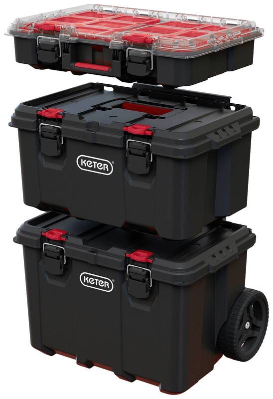 STACK N ROLL Werkzeugkasten unbestückt schwarz 150 l 35 kg Keter - 7290112634856