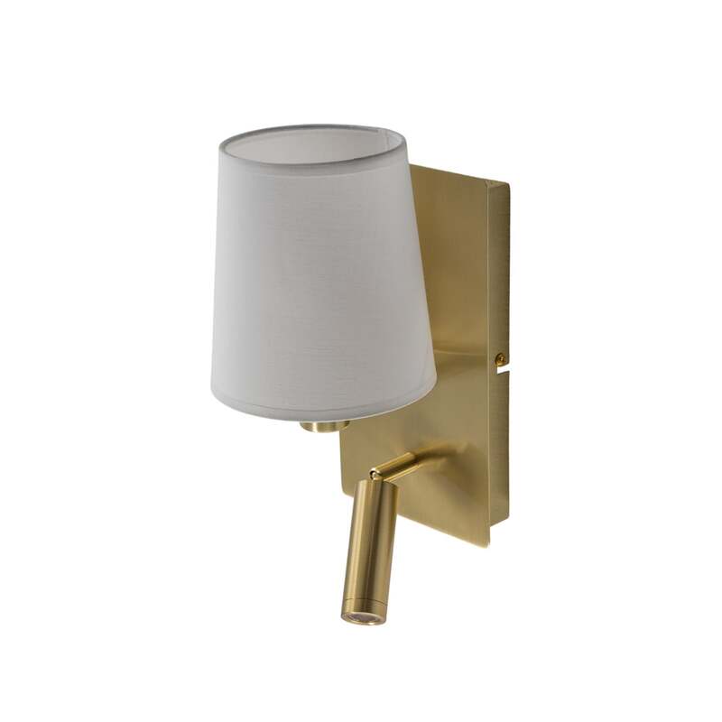 Lindby Wandleuchte Aiden LED Wandlampe Leselicht messing weiß 30,8cm Höhe 14cm - 4251096554786