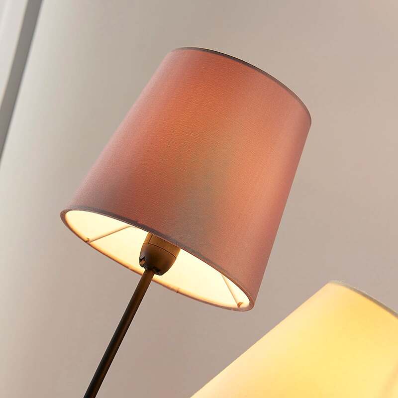 Lindby Stehleuchte Melis 130cm 3-flammig LED warmweiß schwarz braun grau Leuchte - 4251096545739