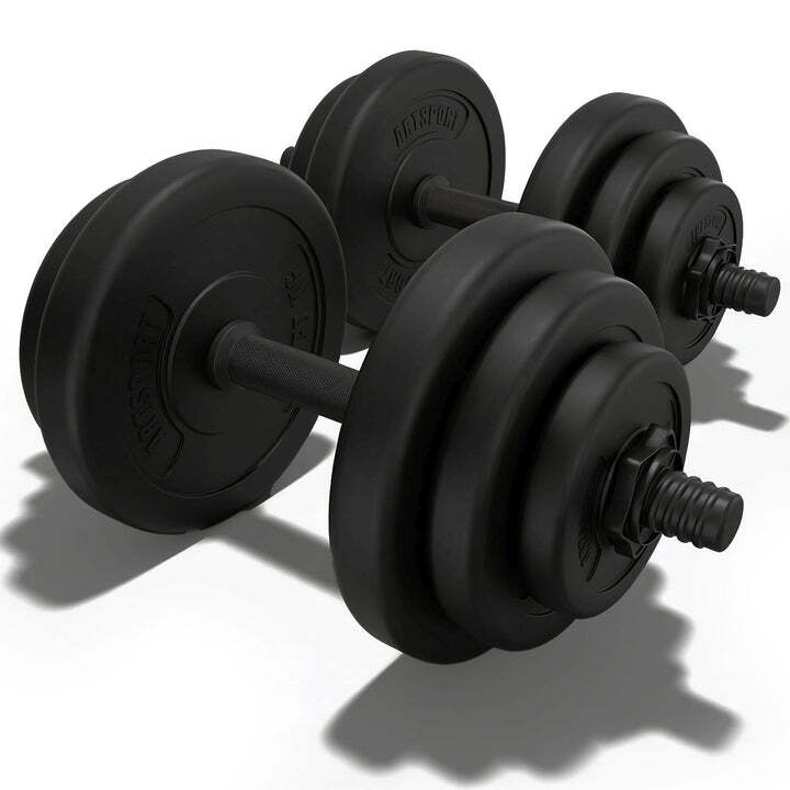 Kurzhantelset Krafttrainingsset 20 kg Hanteln vielseitig sicherer Halt schwarz - 4260565525219