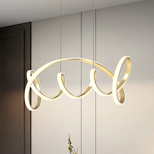 B-Ware ONLI LED-Hängeleuchte Kira, goldfarben, Länge 102 cm, 4000 K, aus Aluminium