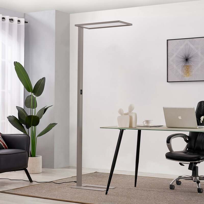 Prios LED-Stehleuchte Standlampe Taronis 195 cm Touchdimmer Universalweiß Silber - 4251911755534