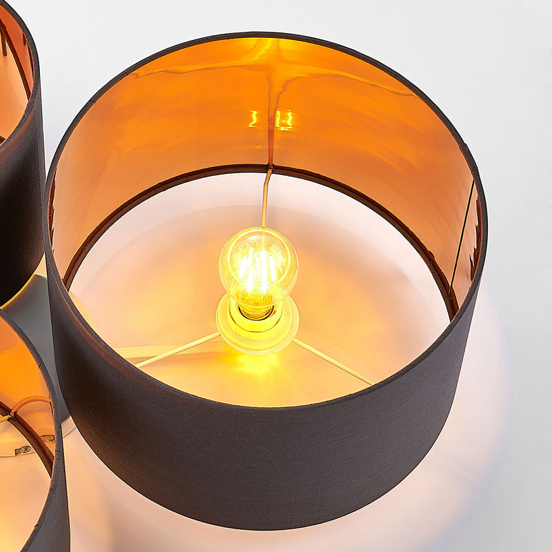 Lindby Deckenleuchte Laurenz 3-flammig LED Lampe Leuchte dimmbar grau gold Ø61cm - 4251096585179
