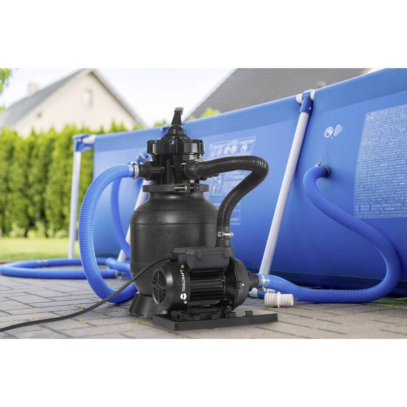 TOOLCRAFT Sandfilteranlage 7900l/h Wasserpumpe Poolpumpe 220V 250W IPX5 32mm - 4064161476001