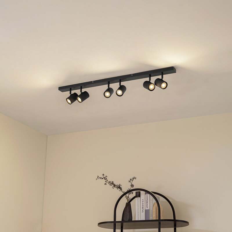 Lindby Deckenstrahler Kardis LED Strahler 6-flammig dimmbar anthrazit 100x9cm - 4255830903984