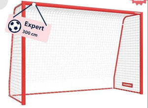 B-Ware Outdoor-Fußballtor Hudora großes Fußballtor für Kinder Erwachsene 300cm rot