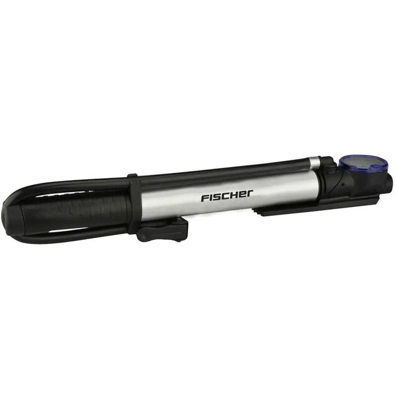 Fischer Minipumpe Aluminium schwarz mit Manometer Autoventil 222g leicht kompakt - 4008153855849