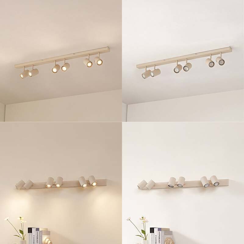 Lindby Deckenspots Spotleuchte Kardis beige 6-flammig Metall LED GU10 100 cm - 4255830904004