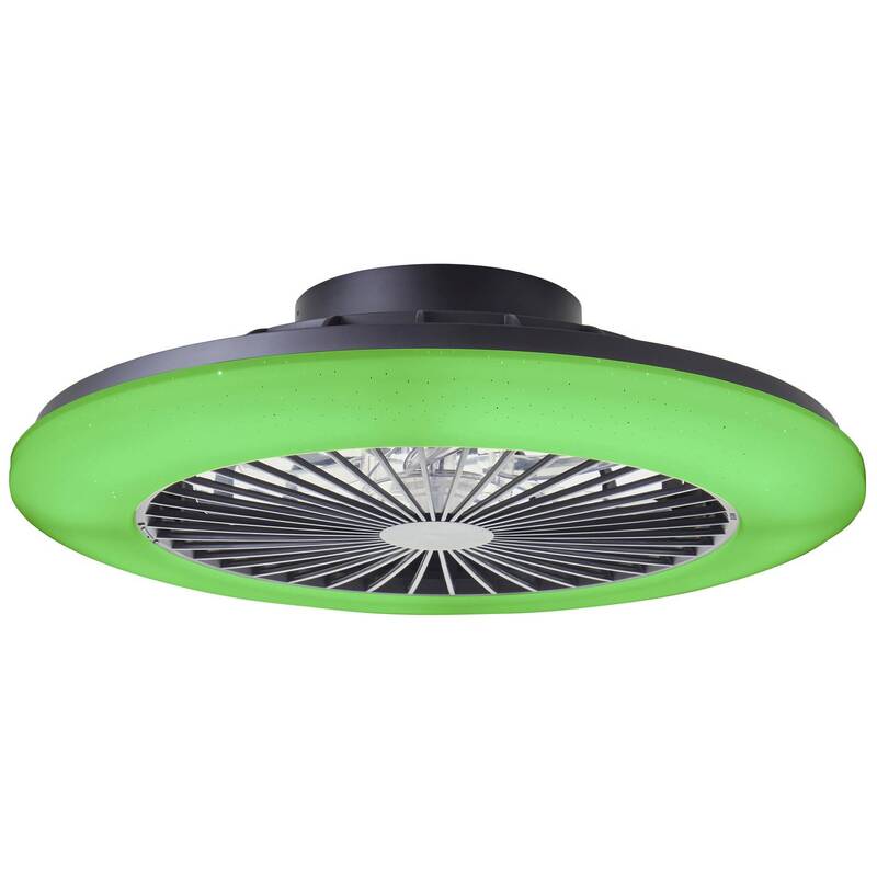 Brilliant Salerno LED Deckenleuchte 49cm mit Ventilator dimmbar Schwarz - 4004353435881