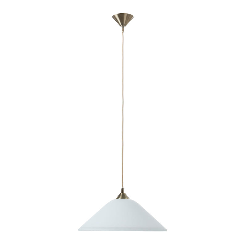 Orion Hängeleuchte LOISA Pendelleuchte dimmbar altmessing weiß 1x60W E27 40cm - 9003090219544
