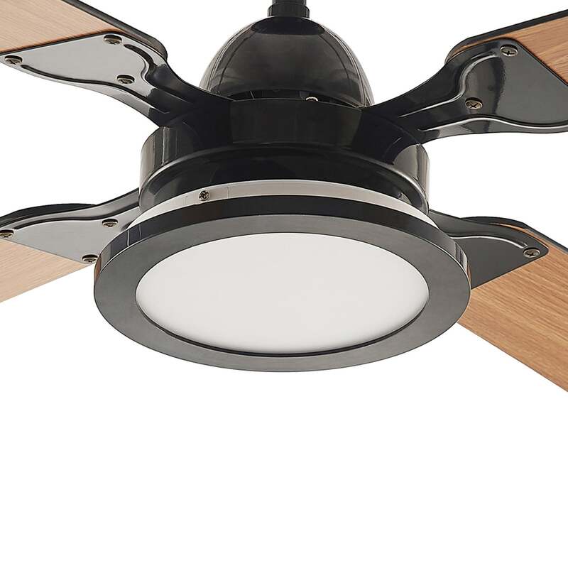 Lucande Deckenventilator Tedric LED Ventilator schwarz leise 133cm für Räume - 4251911744750