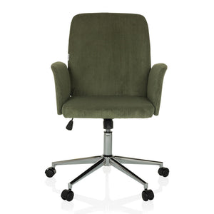 B-Ware hjh OFFICE Bürostuhl Drehstuhl Schalenstuhl SOLAO CORD Stoff dunkelgrün