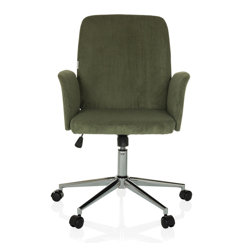 hjh OFFICE Bürostuhl Drehstuhl Schalenstuhl SOLAO CORD Stoff dunkelgrün - 4064323038559